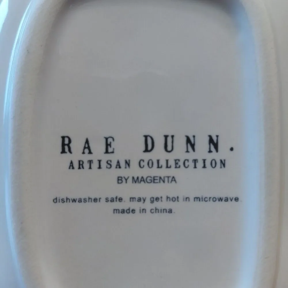EUC Rae Dunn Set 3 Nibble Snack Munch Appetizer Plates White Ceramic Trays